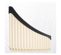 Professional Panpipe Pan Flute Left Hand 18-well Resin Curved Pan Flute 16 Tone Play (Color : 16 off-white)