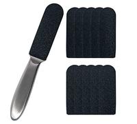 Professional Pedicure Foot File and Callus Remover for Hard Skin, Stainless Steel Foot Rasp File with Ten Free Refill Grits Replacement Pads with Two Sides Simple Bath Pedicure Salon Foot Scrubber(21)