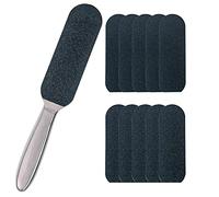 Professional Pedicure Foot File and Callus Remover for Hard Skin, Stainless Steel Foot Rasp File with Ten Free Refill Grits Replacement Pads with Two Sides Simple Bath Pedicure Salon Foot Scrubber(25)