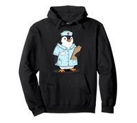 Professional Penguin Nurse - Dedicated Healthcare Bird Art Pullover Hoodie