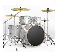 Professional Percussion Instrument Full Size Adult Drum Set 5-Piece Drum Set with Cymbal Stands, Stool, Drum Pedal, Sticks(B)