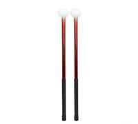 Professional Percussion Mallets with Wool Felt Head and Lightweight Aluminium Alloy Non-Slip Handle for Bass Drum, Marching Drum, Timp(RED)
