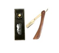 Professional & Personal use Light Weight Cut Throat Shaving Razor Straight Edge Blade Barber Shaver Wood Non Slip Handle Premium Quality Head/Beard Moustache Shaving Razor