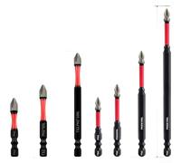 Professional PH2 Screwdriver Bits, Strong Magnetic Hold with Emery Anti-Slip Texture, 1/4 Inch Hex Shank for Cross Head Screws, Metal Set(C)