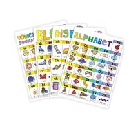 Professional Phonics Learning Chart Vowel Consonant and Essential Root Charts for Reading Pronunciation Developement Spelling Rules Poster