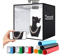 Professional Photo Light Box 40x40cm w/USB-C Power Adapter, Upgraded 18W Dimmable 180 LEDs (CRI>97), 6 Backdrops, 3 Light Modes - Foldable Photography Studio for Product Shots, Jewelry