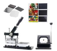Professional Photo Magnet Maker Press for Custom Fridge Magnets, Heavy Duty Metal Button Machine with Card Cutting Feature, Includes Components