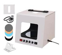 Professional Photography Light Box with Dimmable LED Lights, 360° Rotating Platform, and Interchangeable Backdrops for Jewelry and Small Product Photography