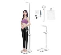 Professional Physician Weight Scale, 440LB Capacity Ultrasonic Height Body Fat Analyzer, Smart Weighing Scales with LCD Display, Digital Bathroom Scale for Weight/Height/Obesity Value/BMI Measurement