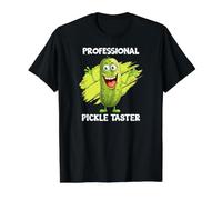 Professional Pickle Taster Funny Eating Mascot Value Graphic T-Shirt, Men, Black, L