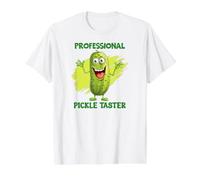 Professional Pickle Taster Funny Eating Mascot Value Graphic T-Shirt, Men, White, M