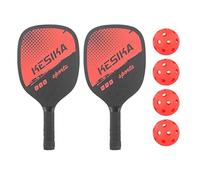 Professional Pickleball Paddles Comfort Grip with Bag 4 Balls Racquets, Red