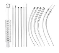 Professional Piercing Kit, Stainless Steel Body Piercing Tools with Ball Grabber, Flat Back Earring Applicator Piercing Kit for Ear/Nose(Style C)