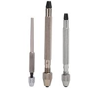Professional Pin Vise Hand Drill Set 3Pcs Watch Repair Tool Accessory for Watchmakers Alloy Material Silver Color 3 Sizes L M S