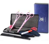 Professional Pink Hairdresser 6.0 Inch Hairdressing Barber Scissors Set Hair Cutting Shears with Fixed Screw for Men and Women