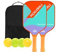 Professional Pink Pickleball Paddle Set of 2, T700 Carbon Fiber 16 mm PP Honeycomb Core, Comfort Grip, Bag & 4 Balls - Perfect Pickleball Gifts for Women (Orange Pickleball Paddles Set of 2)