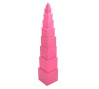 Professional Pink Tower Stacking Tubes - montessoris Learning Blocks, Fine Motor Skill Enhancer, Cognitive Growth Set, Sensory Development Kit | Ten Piece Wooden Cube Collection Supporting Early