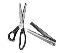 Professional Pinking Shears, Comfort Grip Handle Stainless Steel Dressmaking Scissors Sewing Art Craft Cut Tool, Serrated and Scalloped Blade Cutting Scissor for Fabric Decoration (Scalloped-10mm)
