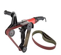 Professional Pipe Tube Polisher Sander Grinder, 800W Electric Belt Sanding Machine Adjustable Speed, Protective Cover, Includes 3 Sanding Belts for Efficient Polishing and Grinding(3 Sanding Belts)