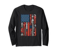 Professional Plumbing Expert Flag Patriotic Plumber Long Sleeve T-Shirt