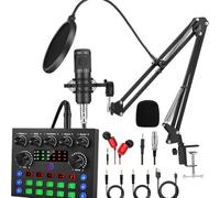Professional Podcast Recording Bundle, Complete Studio Kit with Microphone & Audio Interface for YouTube, Streaming & PC Recording Black