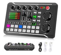 Professional Podcast Recording Studio Bundle with Audio Interface, Condenser Microphone, and Mixer Effects for Live Streaming and Gaming on PC Laptop