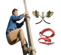 Professional Pole Climbing Spikes Set with Foot Buckle for Secure Ascent on Wooden and Iron Poles, Ideal for Utility Work and Harvesting Tasks