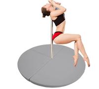 Professional Pole Dance Crash Mat 4ft 5ft 6.6ft - Folding Circular Safety Pad, Non-Slip PU Leather Fall Protection Mat (Gray, 150cm x 10cm / 59in x 4in)