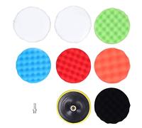 Professional Polishing Pad Buffing Sponge Kit 9Pcs 150mm Diameter Car Boat Waxing Polishing Glazing Cleaning Tool Set with Wool Sponge Pads for Auto Detailing
