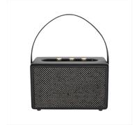 Professional Portable Wireless Vintage Bluetooth Speakers USB Card Reader Wooden PU Outdoor Home Music Player Black
