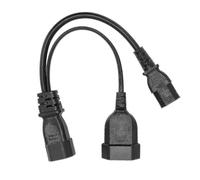 Professional power cable IEC320 C14 to IEC320 C13 and EU, Y-splitter, 32.6 cm, 10 A, 250 V - PJ