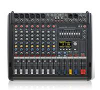 Professional Powered Audio Mixer Console 6+2 Channel, 2 x 1000W 4Ω DJ Mixing Desk for Stage Performance, Events and DJ Starter Set PM600-3