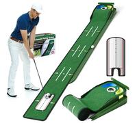 Professional Premium Putting Green with Auto Ball Return Track, Putting Mirror, Portable Golf Practice Training Aids for Home Office Backyard Golf Gift for Men Golfers