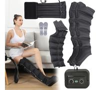 Professional Pressotherapy for Home Complete Boots for Legs, for Home, Boots for Massagers, 6 Cavities Foot and Leg Massager (6 cavities 2 legs + waist + 2 arms, Black)