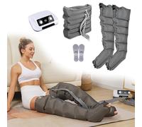 Professional Pressotherapy for Home Complete, for Legs and Abdomen, Machine for Leg Massage with 6 Chambers (Gray, 2 legs + waist)
