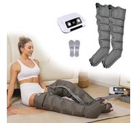 Professional Pressotherapy for Home Complete, for Legs and Abdomen, Machine for Leg Massage with 6 Chambers (Gray, 2 legs)