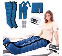 Professional Pressotherapy for Home Complete, for Legs and Abdomen, Machine for Leg Massage with 6 Chambers (Blue: 2 Legs + Waist + 2 Arms)