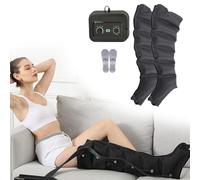 Professional Pressotherapy for Home Complete Home Machine, 6 Cavities Home Foot and Leg Massager, Boots for Legs Massager (Black, 2 legs)