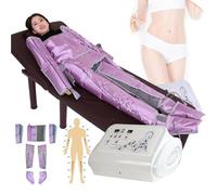 Professional Pressure Lymphatic Drainage Vacuum Therapy Pressotherapy Machine Muscles Relax Leg Arm Waist Body Massage Adjustable Intensity(Purple)