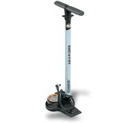 SKS GERMANY AIR-X-PLORER CLIK Valve 10.0 Floor Pump (High Pump Performance, Stable Design, Ergonomic Handle, Includes CLIK Valve Conversion Kit, Precision Pressure Gauge), Black/Sky Blue