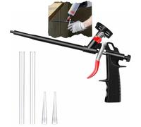 Professional PU Expanding Foam Spray Gun Applicator - PTFE Coated Non-Stick Barrel, Precision Control, Ergonomic Handle, Heavy-Duty Sealing Tool for Construction & Home Use (Black)