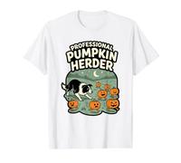 Professional Pumpkin Herder Patch Fall Fashion Herding Dog Value Graphic T-Shirt, Men, White, M