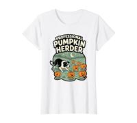 Professional Pumpkin Herder Patch Fall Fashion Herding Dog Value Graphic T-Shirt, Women, White, XL