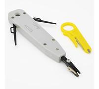 Professional Punch Down Tool for Ethernet & Telephone Cables - RJ45 CAT5/CAT6/CAT7 Impact Tool with Wire Stripper - White Network Terminal Insertion Tool