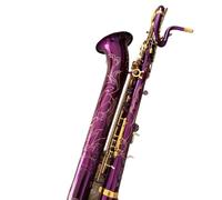 Professional Purple Baritone Saxophone A Shape Double Neck With Case Beginner Saxophone