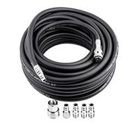 Professional PVC Compressed Air Line Hose, 15m Length with 5 Pneumatic Connectors, 900 PSI Pressure Rating, Flexible Design for Tyre Applications