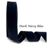 Professional Quality 30mm Double Fold Velvet Bias Binding Sold by The Metre. Sewing, Crafts, Trim. in Ribbon Queen Packaging (Dark Navy Blue)