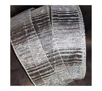 Professional Quality Wired Wire Edge Christmas Ribbon 2.5" Wreath Tree Tinsel Bow UK Stockist Over 30 Designs (Grey Silver Glitter Bands on Organza, 5m)