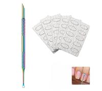 Professional Rainbow Cuticle Pusher with 5pcs Replaceable Sandpaper Strips, Stainless Steel Bevelled Nail Scraper & Dead Skin Remover Tool Set for Manicure and Pedicure, Salon Quality - 6 Pcs