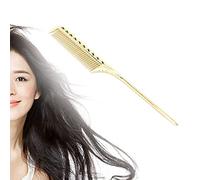 Professional Rat Tail Hair Comb, Parting Comb, Salon Hairdressing Styling Comb Barber Aluminum Metal Comb, Salon Comb (Gold)
